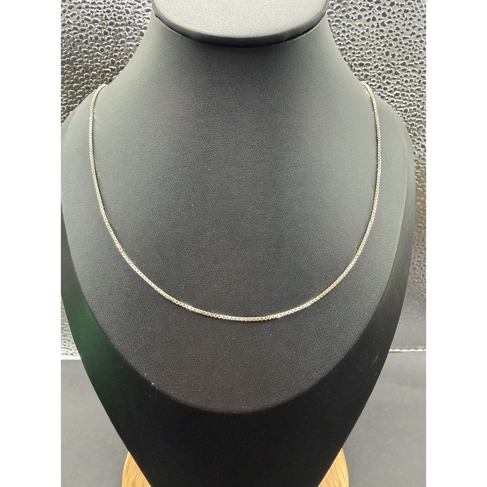 16" Sterling Silver Box Chain Necklace 1.25 MM 3.8 Grams J30
